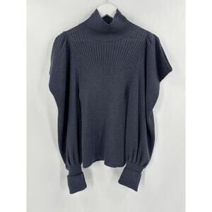 Ulla Johnson Sweater Womens Small Blue Alpaca Silk Blend Pullover Turtleneck